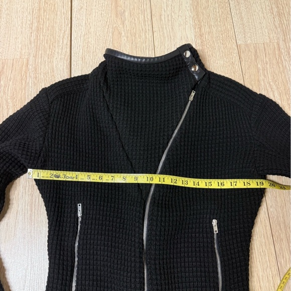 IRO Chelane Lamb Leather Trim Wool Moto Jacket - Picture 7 of 9